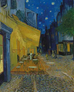 Café Terrace at Night, a lit café under a starry sky